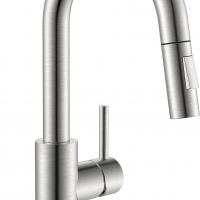 Brushed nickel kitchen tap tap