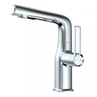luxury basin faucet handle hot cold water mixer chrome zinc alloy faucet taps single hole modern bat