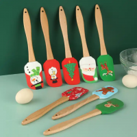 Christmas Mixing Spatulas Pastry Tools Silicone Scraper Baking Set