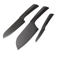 Wholesale 2023 gift stainless steel black knife three piece set kitchen knife set kitchen household 