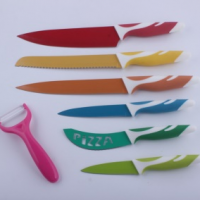 Kitchen accessories Kitchen knives 6-Pieces Kit Wheat Straw Knife Scissor Peeler Set Knife set