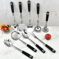 Manufacturer wholesale stainless steel spatula kitchenware 9-piece set, cooking spoon, hot pot spoon