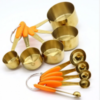 wholesale titanium plated stainless steel measuring spoon set measuring cups and spoons set