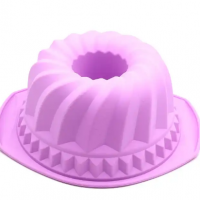 10 inch silicone non stick bundt cake jello baking pan ring mould mold with fluted tube