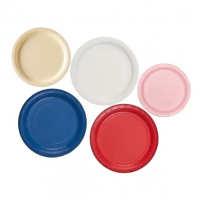 Round Colour Party Paper Plates Colour 9 Disposables Plates Sets Biodegradable