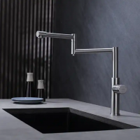 brand new product 360 Swivel Extension Folding stainless steel modern kitchen faucet for apartment