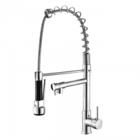 Modern luxury single lever pull out water tap down double outlet european sink kitchen Mixer faucet