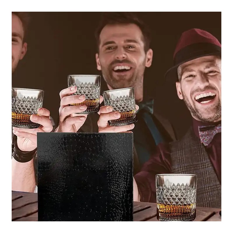 Forneed Custom Logo Crystal Heavy Base Whisky Glasses Old Fashioned Clear Glasses Water Mug Beer Mug图2