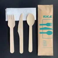 KICA Birch wood individual package elegant wooden knife fork spoon disposable