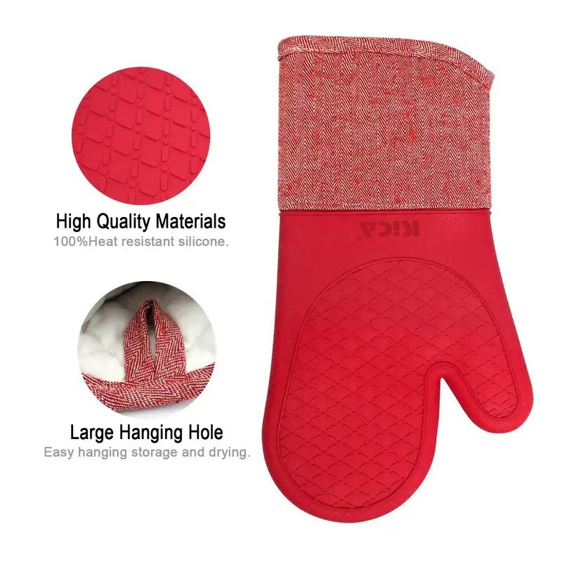 Microwave and Cooking Baking Oven Mitts Silicone Heat Resistant Washable Kitchen Oven Glove图3