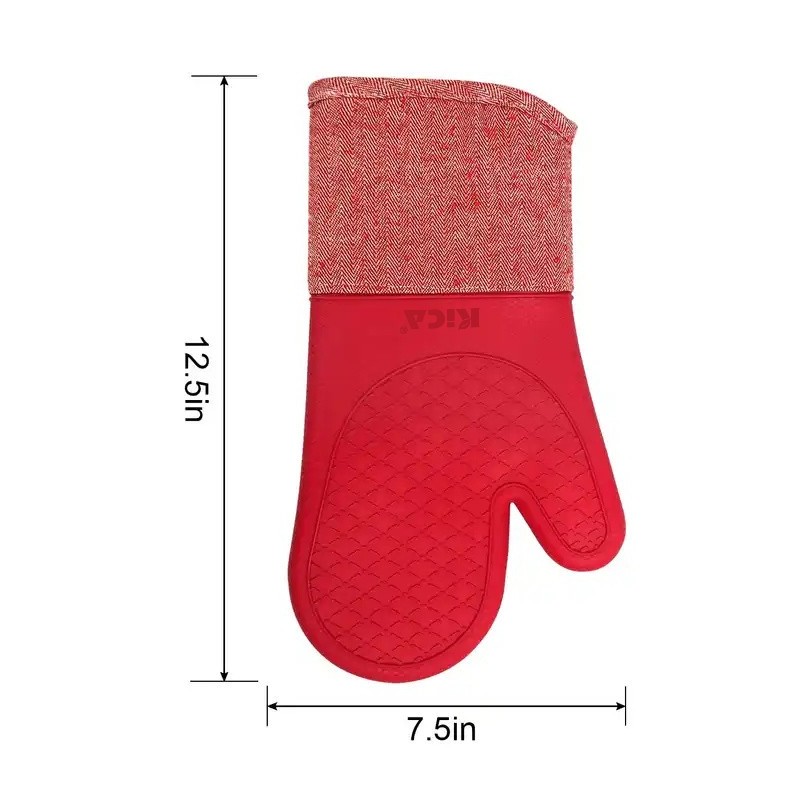 Microwave and Cooking Baking Oven Mitts Silicone Heat Resistant Washable Kitchen Oven Glove图2