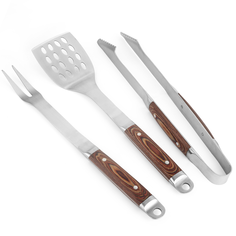 BBQ Tool Set wooden handle kitchen sets stainless steel Grill Accessories set